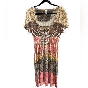 DNLA Sport Y2K Multicolor Paisley Print Dress